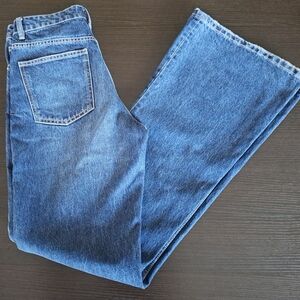 ZARA High Rise Flare Jeans Medium Wash Wide Leg Denim